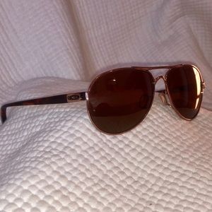 Oakley Rose Gold Tie Breaker Aviator Sunglasses